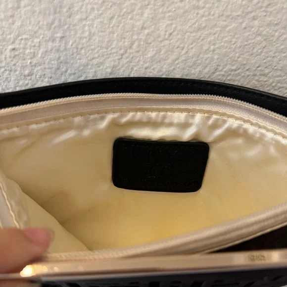 Chic Black Cutout Clutch with Gold Chain - Picture 2 of 2